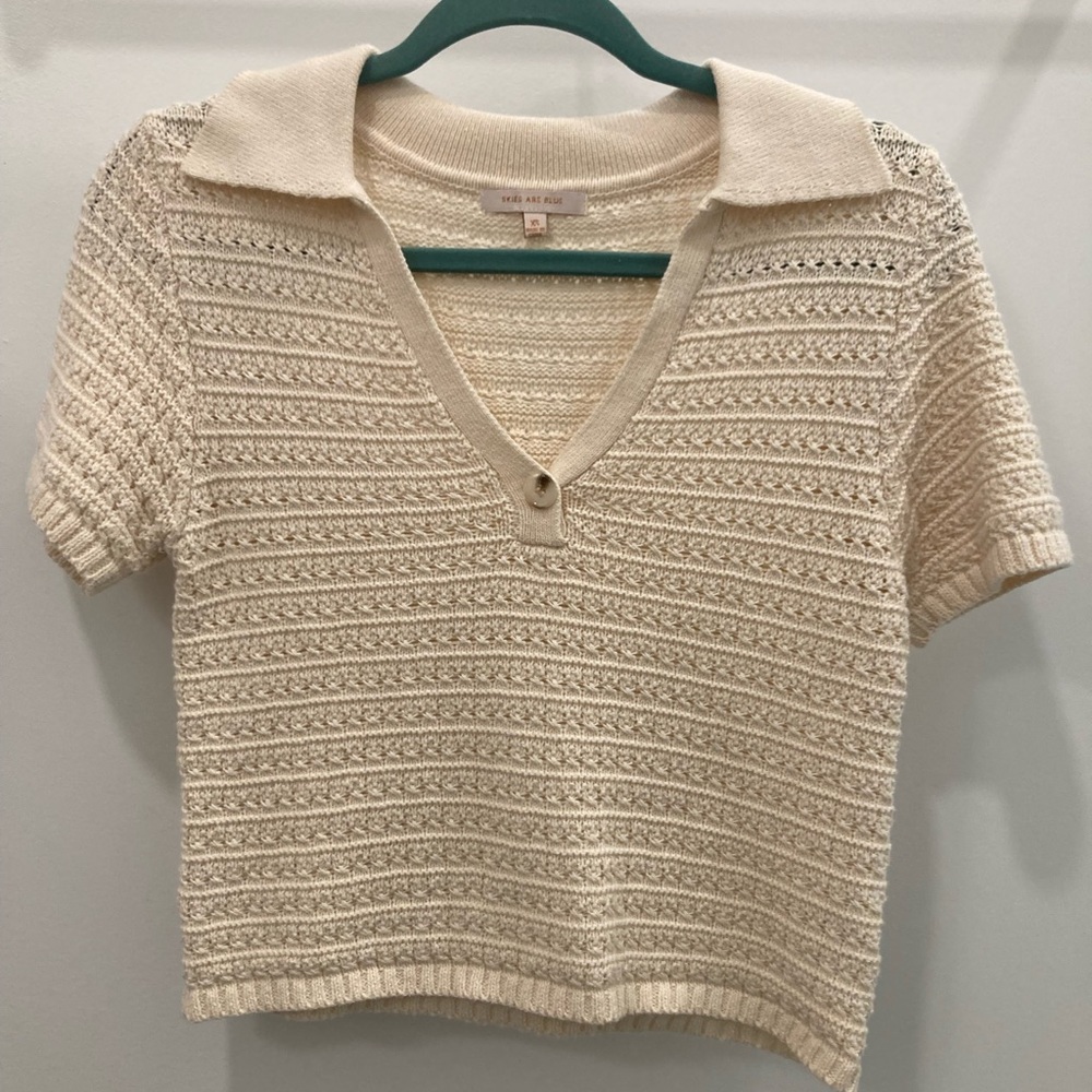 Cropped Short Sleeve Blouse